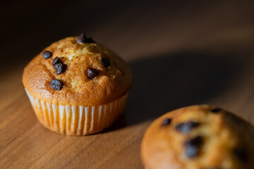 mini cupcakes on a wooden plate