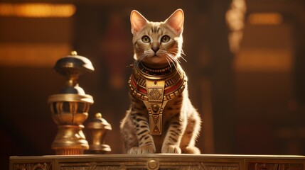 the role of cats in ancient Egyptian culture and religion - obrazy, fototapety, plakaty