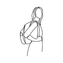 Student illustration drawn in line art style