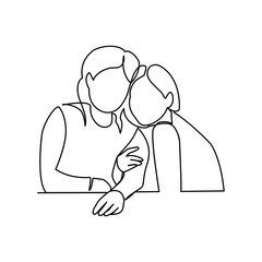 Women illustration drawn in line art style