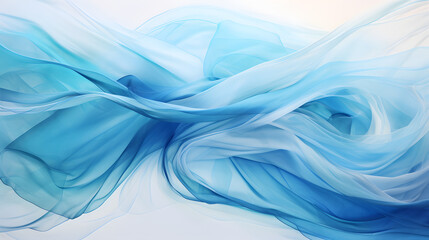 Abstract blue  floating fabric wave watercolor design wallpaper