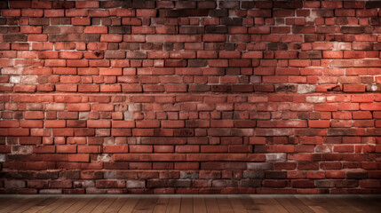 A red brick wall is shown in the image, with a man standing in front of it. The wall has a unique pattern and texture.