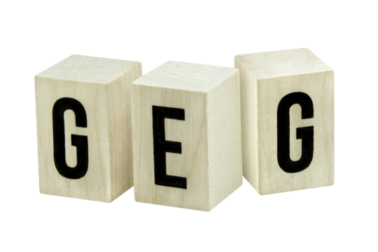 GEG Gebäudeenergiegesetz und Holzwürfel Hintergrund transparent PNG cut out