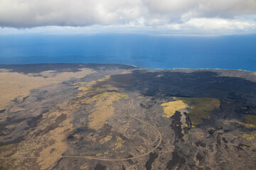 Aerial coastal view of the Island of Hawai'i 