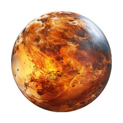 Caramel Brown Planet Isolated on Transparent or White Background, PNG