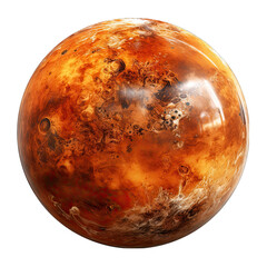 Caramel Brown Planet Isolated on Transparent or White Background, PNG