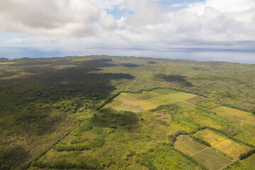 Aerial view of farmland on the Island of Hawai'i 

