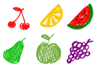 Fruits Crayon Drawing