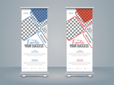 Professional business roll up banner design, pull up or x-banner template