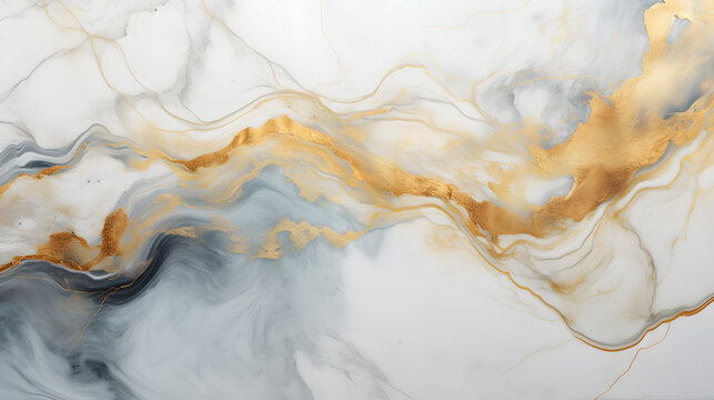 Abstract marble grey and gold background. Invitation backdrop