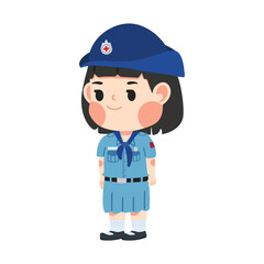 girl scout thai  uniform cartoon