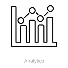 Analytics and analysis icon concept