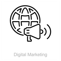 Digital Marketing and technology icon concept