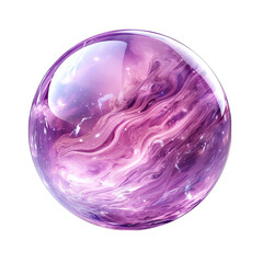 Mauve Purple Planet Isolated on Transparent or White Background, PNG