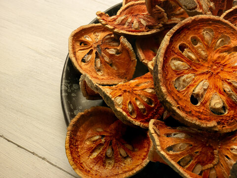 The bael fruit or wood apple for food or health concept