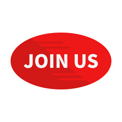 Join Us Button In Red Oval Shape For Advertising Business
