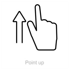 Point up and way icon concept