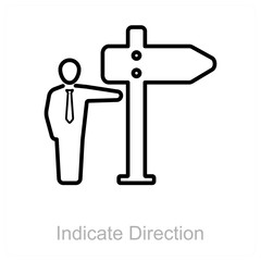 Indicate Direction and way icon concept