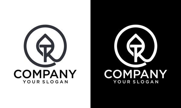 Letter TR circle logo design vector