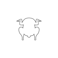 Whole chicken turkey flat vector icon