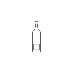 Wine bottle icon on white. Vector illustration