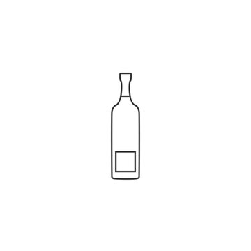 Wine bottle icon on white. Vector illustration