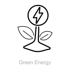 Green Energy and energy icon concept