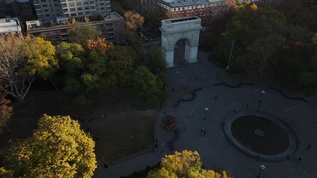 Washington Square Park on a fall morning