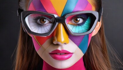 Mujer con gafas - obrazy, fototapety, plakaty