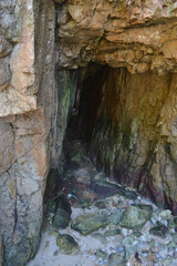 a beautiful cave on an exotic beach in the south of Chile