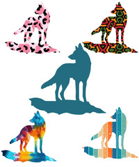 Wolf Silhouette Various Illustrations