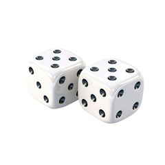white dice isolated on white