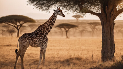 Naklejki  giraffe in the savannah