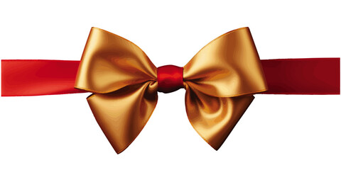 golden bow on isolated white vector