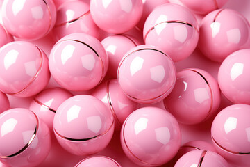 Multiple pink Basketball Ball On A pastel Background