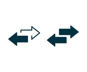 Left right arrows vector icon. Transfer arrows icon. 2 side arrow icon - obrazy, fototapety, plakaty