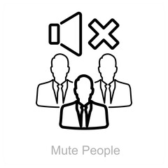Fototapeta premium Mute People and mute icon concept