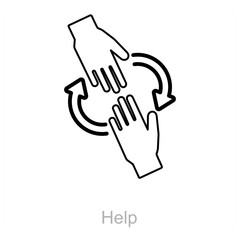 Help and solidarity icon concept