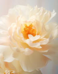 Fototapeta premium Wallpaper with flower bud of peony. Close up background. Generative AI