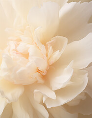 Fototapeta premium Wallpaper with flower bud of peony. Close up background. Generative AI