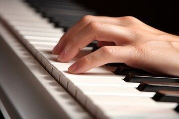 Fototapeta premium hands of a child playing piano