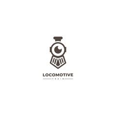 Vintage Old Locomotive Train Machine Logo Design Vector