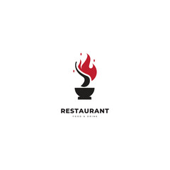 restaurant food and drink simple flat logo design vector illustration icon element