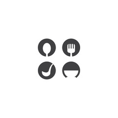restaurant food and drink simple flat logo design vector illustration icon element
