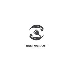 restaurant food and drink simple flat logo design vector illustration icon element