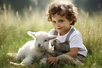 little boyl and lamb