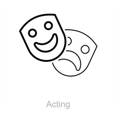 Acting and actor icon concept