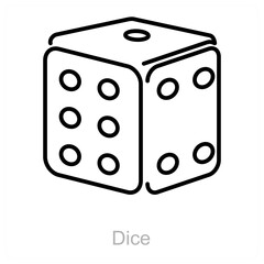 Dice and square icon concept