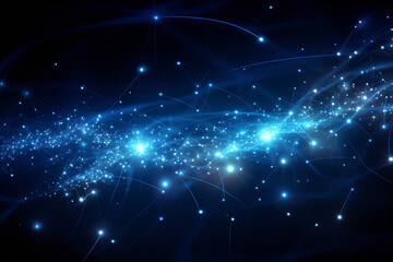 Fototapeta premium Digital space background material with beautiful blue light, Generative AI