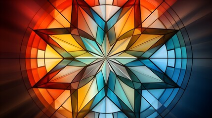 Colorful Geometric Stained Glass Design